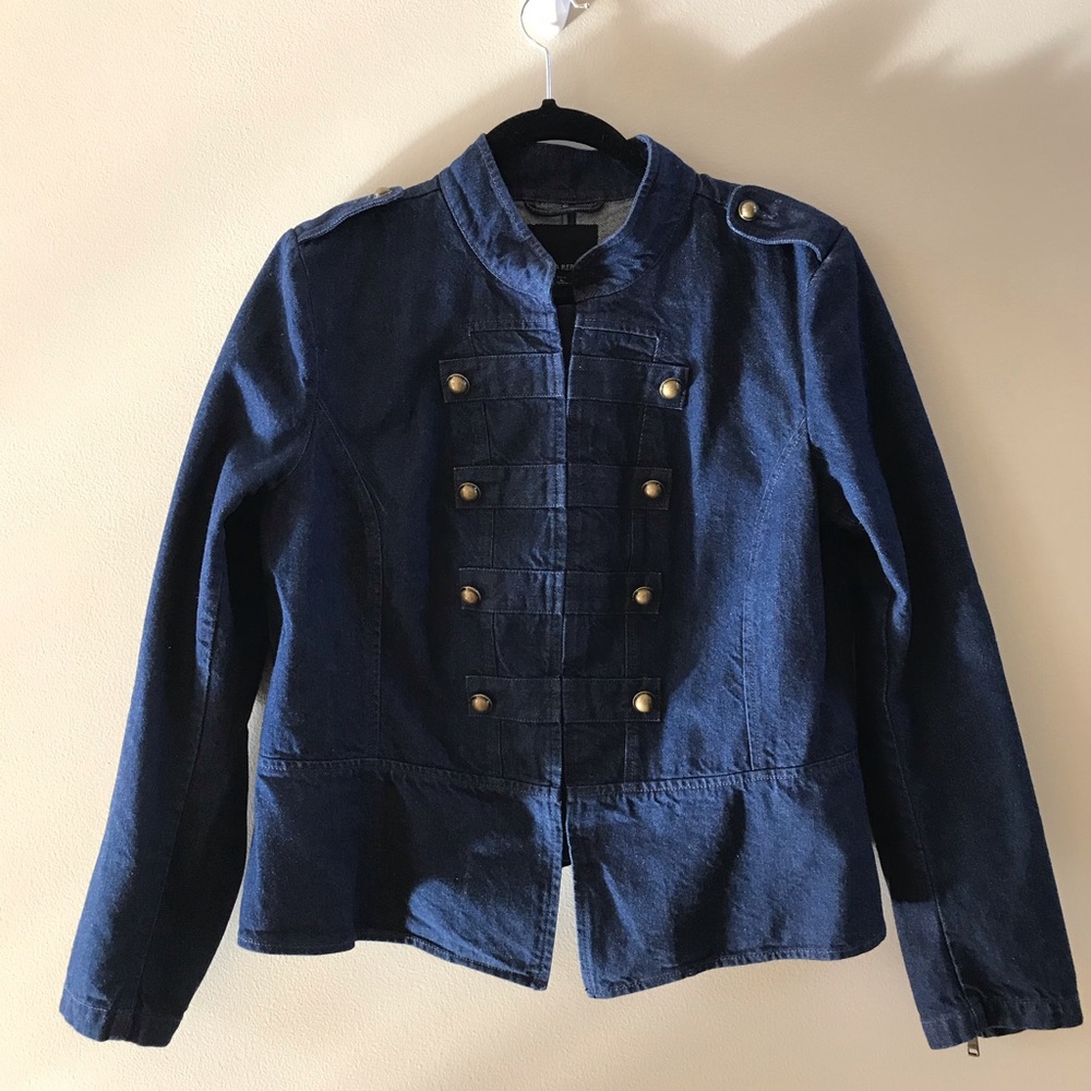 Banana republic denim military band jacket L
